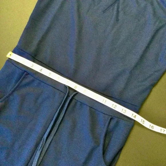 La Mode Womens Navy Blue Sleeveless Draw String Cotton Blend Dress Small NWT - Picture 10 of 13